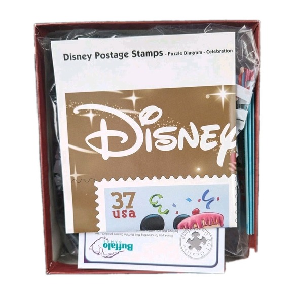 Disney Postage Stamps- Celebration 500 PC Puzzle by Buffalo Games Complete - Picture 3 of 3